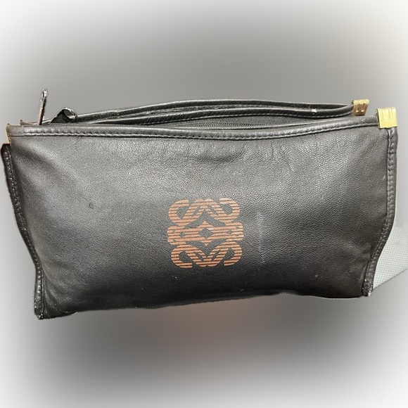 Loewe Handbags - LOEWE Solid Leather Logo Cosmetic Bag